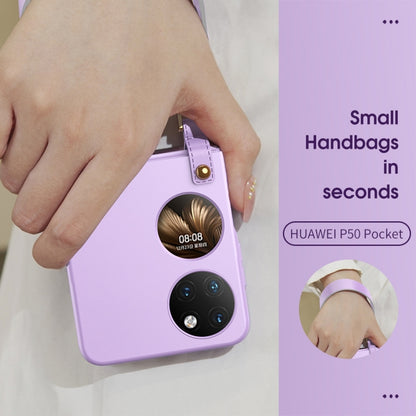 For Huawei P50 Pocket GKK Ultrathin Mini Handbag Protective Phone Case with Wrist Strap(Purple) - Huawei Cases by GKK | Online Shopping UK | buy2fix