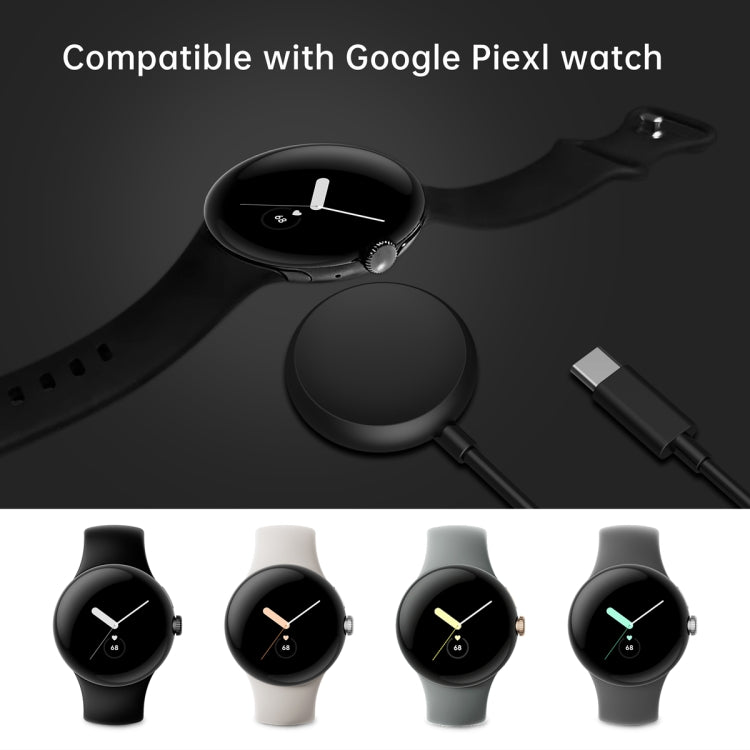For Google Pixel Watch USB Port Smart Watch Magnetic Charging Cable, Length: 1m(White) - Smart Wear by buy2fix | Online Shopping UK | buy2fix