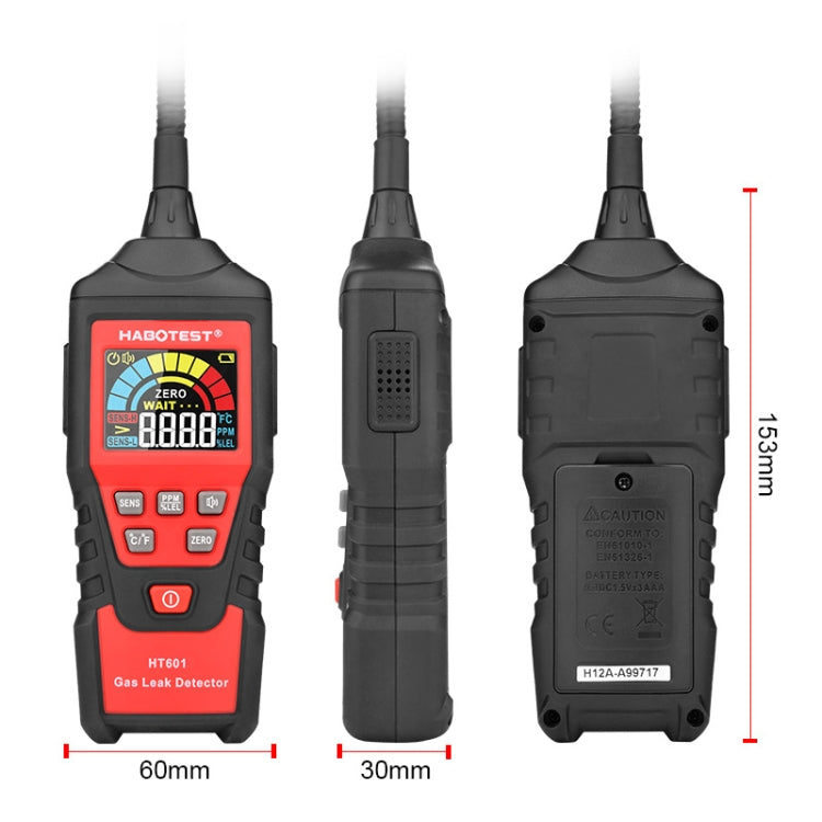 HABOTEST HT601B Combustible Gas Detector Thousand Battery Model with Numerical Display - Gas Monitor by HABOTEST | Online Shopping UK | buy2fix