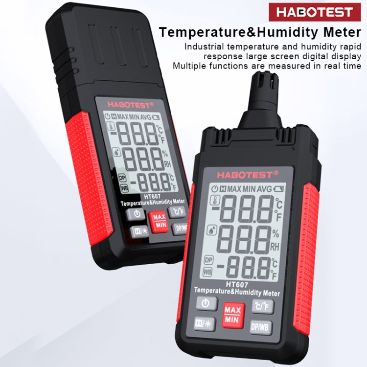 HABOTEST HT607 Portable Handheld Temperature Humidity Tester - Consumer Electronics by buy2fix | Online Shopping UK | buy2fix