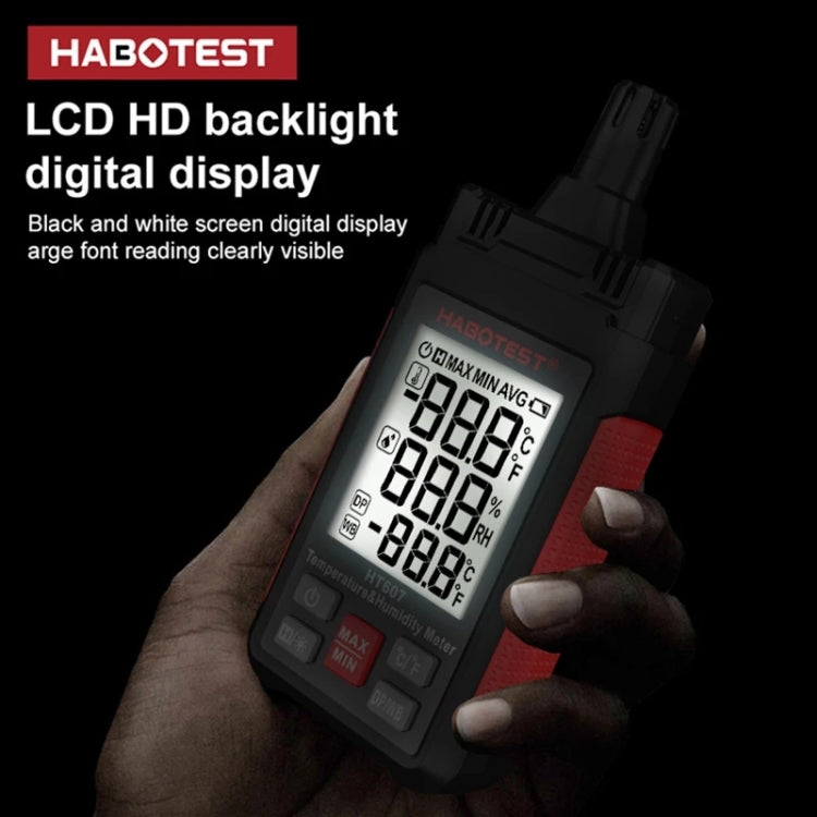 HABOTEST HT607 Portable Handheld Temperature Humidity Tester - Consumer Electronics by buy2fix | Online Shopping UK | buy2fix