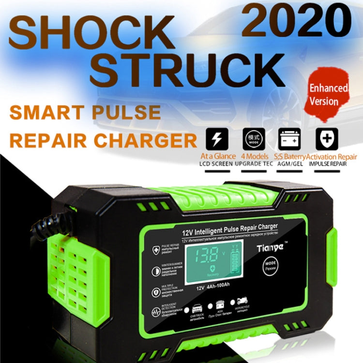 Motorcycle / Car Battery Smart Charger with LCD Creen, Plug Type:EU Plug - In Car by buy2fix | Online Shopping UK | buy2fix