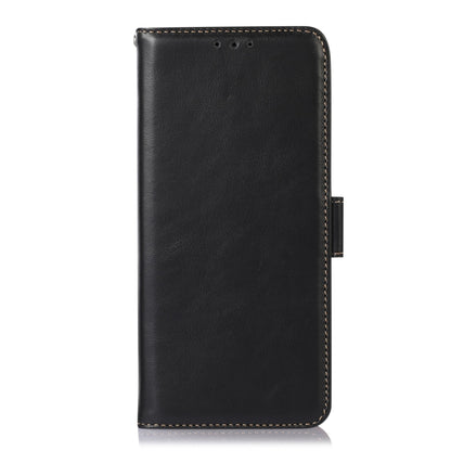 For OnePlus Nord CE 3 Lite Crazy Horse Top Layer Cowhide RFID Leather Phone Case(Black) - OnePlus Cases by buy2fix | Online Shopping UK | buy2fix