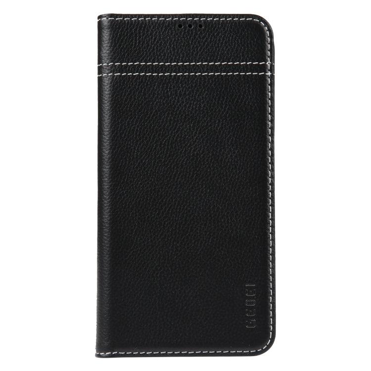 For iPhone 14 Pro Max GEBEI Top-grain Horizontal Flip Leather Phone Case(Black) - iPhone 14 Pro Max Cases by GEBEI | Online Shopping UK | buy2fix