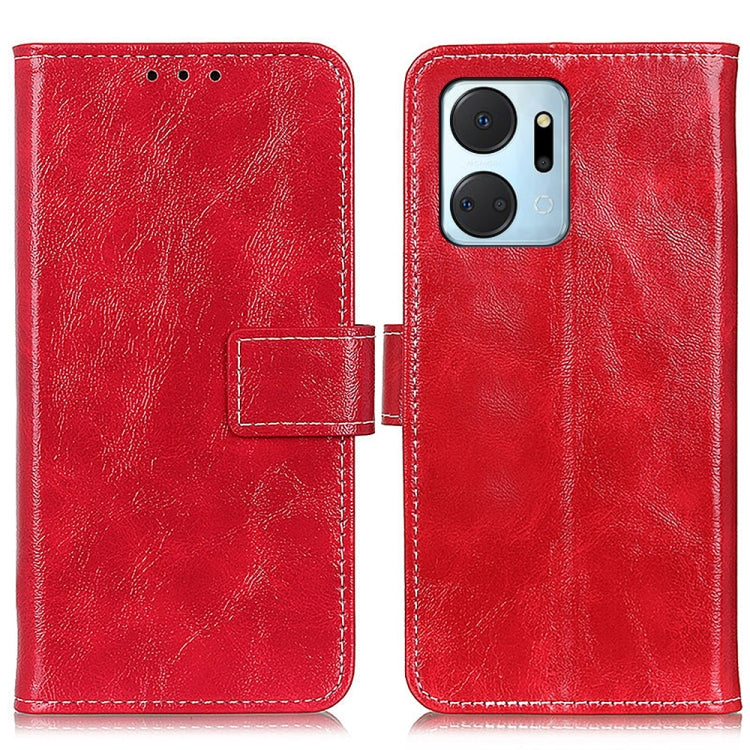 For Honor X7A Retro Crazy Horse Texture Horizontal Flip Leather Phone Case(Red) - Honor Cases by buy2fix | Online Shopping UK | buy2fix