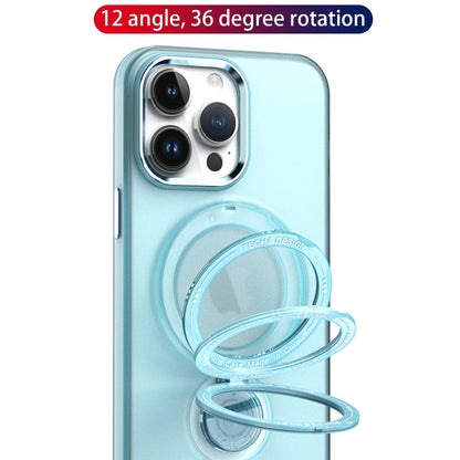 For iPhone 14 Pro 360 Degree Rotation Holder MagSafe Magnetic Phone Case(Light Blue) - iPhone 14 Pro Cases by buy2fix | Online Shopping UK | buy2fix