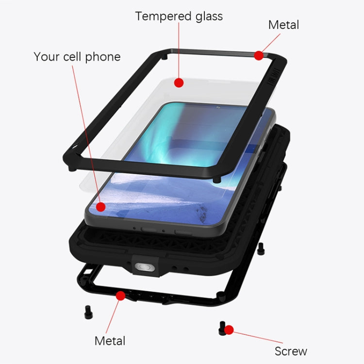 For Samsung Galaxy S23+ 5G LOVE MEI Metal Shockproof Life Waterproof Dustproof Phone Case(Army Green) - Galaxy S23+ 5G Cases by LOVE MEI | Online Shopping UK | buy2fix