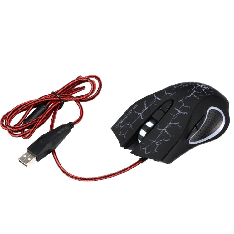 HXSJ A888B 6-keys Crackle Colorful Lighting Wired Gaming Mouse(Black) -  by HXSJ | Online Shopping UK | buy2fix