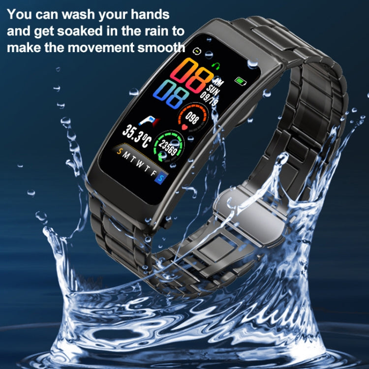 K20 1.14 inch Steel Band Earphone Detachable Life Waterproof Smart Watch Support Bluetooth Call(Black) - Smart Wear by buy2fix | Online Shopping UK | buy2fix