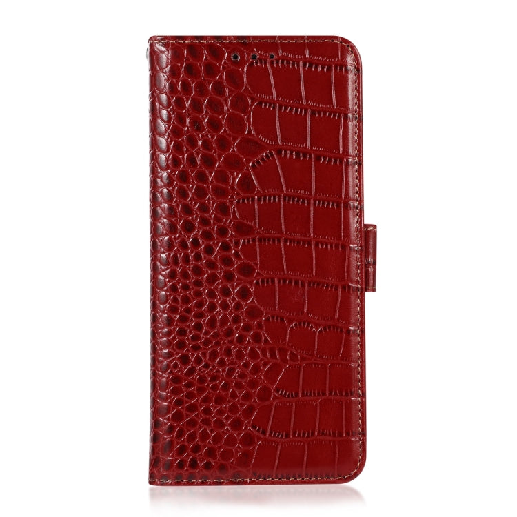 For Sony Xperia 10 V Crocodile Top Layer Cowhide Leather Phone Case(Red) - Sony Cases by buy2fix | Online Shopping UK | buy2fix