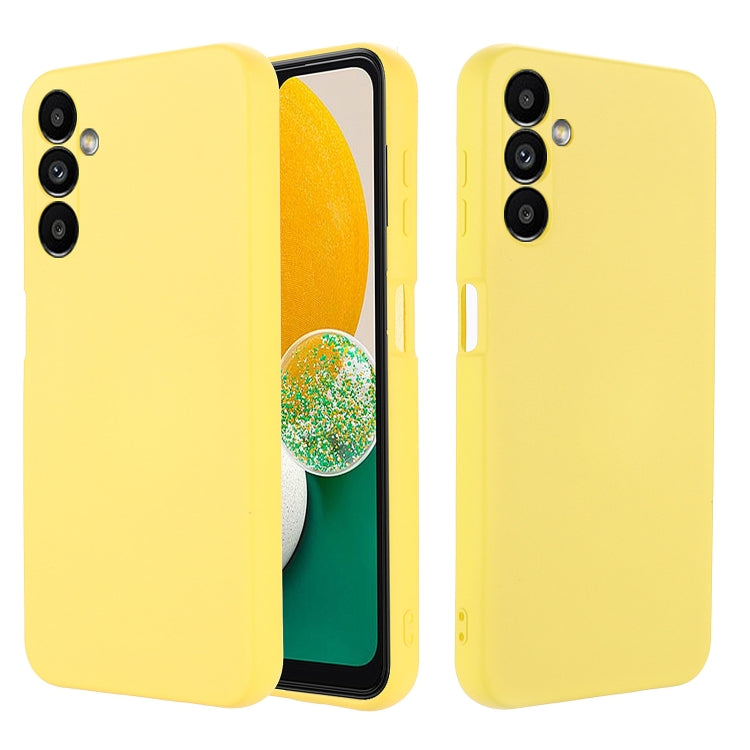 For Samsung Galaxy A14 4G Pure Color Liquid Silicone Shockproof Phone Case(Yellow) - Galaxy Phone Cases by buy2fix | Online Shopping UK | buy2fix