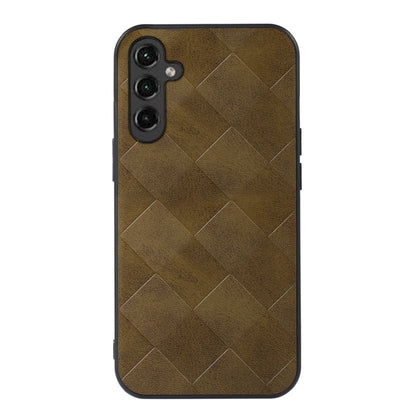 For Samsung Galaxy A24 4G Weave Plaid PU Phone Case(Green) - Galaxy Phone Cases by buy2fix | Online Shopping UK | buy2fix