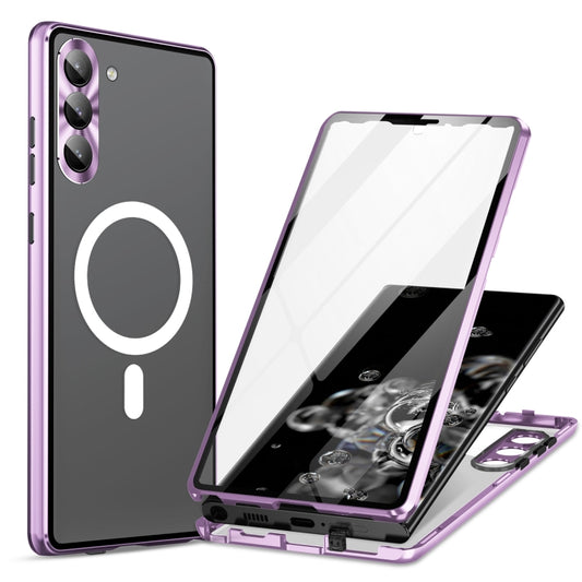 For Samsung Galaxy S23+ 5G HD Full Cover Magsafe Magnetic Metal Tempered Glass Phone Case(Purple) - Galaxy S23+ 5G Cases by buy2fix | Online Shopping UK | buy2fix