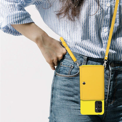 For Samsung Galaxy A14 5G Crossbody Lanyard Wallet Card Bag Phone Case(Yellow) - Galaxy Phone Cases by buy2fix | Online Shopping UK | buy2fix