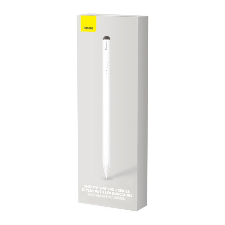 Baseus SXBC060302 2 Series LED Indicators Smooth Capacitive Writing Stylus, Active + Passive Version(White) - Stylus Pen by Baseus | Online Shopping UK | buy2fix