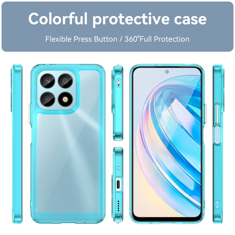 For Honor X8a Colorful Series Acrylic + TPU Phone Case(Transparent Blue) - Honor Cases by buy2fix | Online Shopping UK | buy2fix