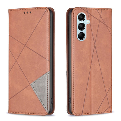 For Samsung Galaxy M14 5G Prismatic Invisible Magnetic Leather Phone Case(Brown) - Galaxy Phone Cases by buy2fix | Online Shopping UK | buy2fix