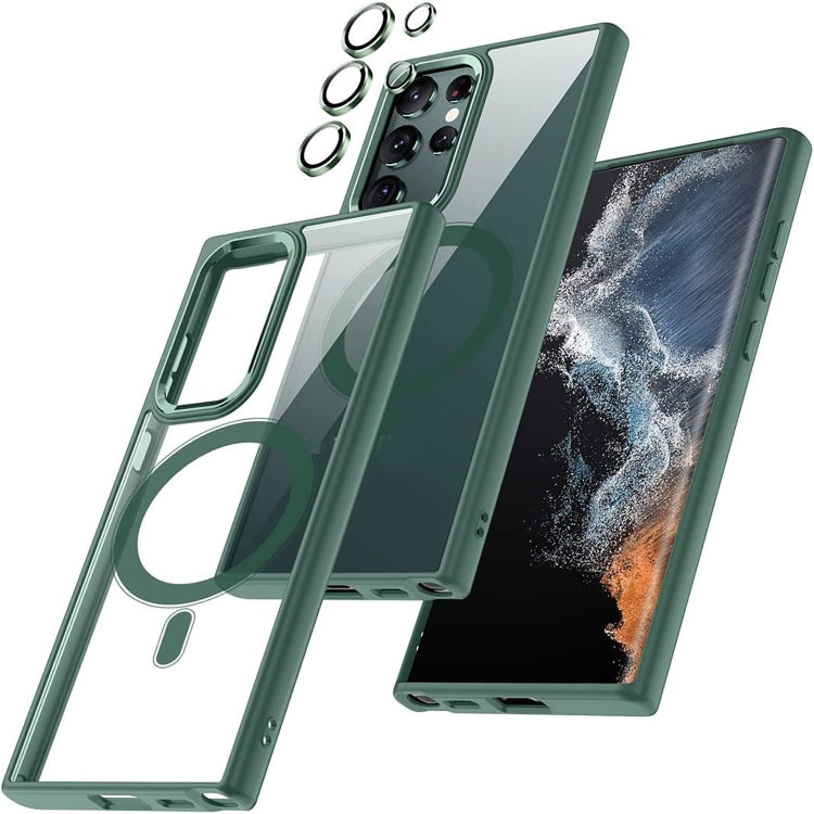 For Samsung Galaxy S23 Ultra 5G Acrylic PC MagSafe Magnetic Phone Case(Green) - Galaxy S23 Ultra 5G Cases by buy2fix | Online Shopping UK | buy2fix