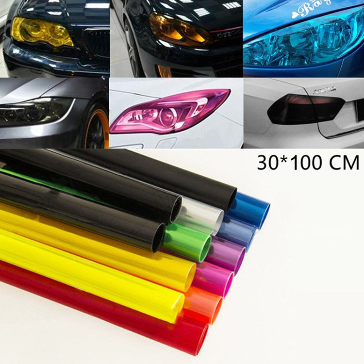 2pcs Car Headlight Protective Film Tail Light Film Motorcycle Fog Light Film, Size:30 x 100cm(Fluorescent Yellow) - In Car by buy2fix | Online Shopping UK | buy2fix