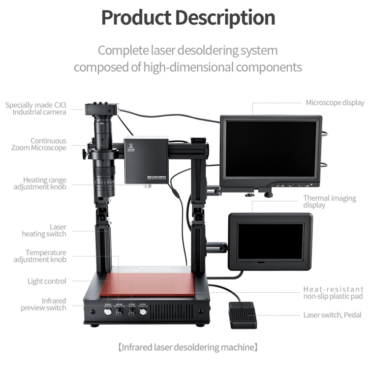 Mega-idea Intelligent Infrared Laser Desoldering Machine, Model:With Microscope Set(US Plug) - Repair & Spare Parts by QIANLI | Online Shopping UK | buy2fix