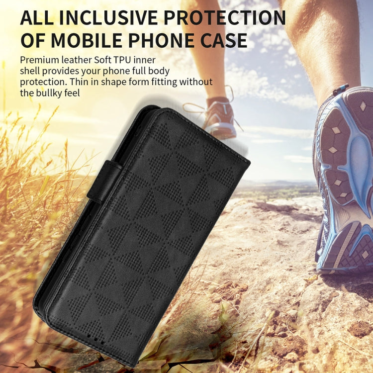 For Huawei P60 / P60 Pro Symmetrical Triangle Leather Phone Case(Black) - Huawei Cases by buy2fix | Online Shopping UK | buy2fix