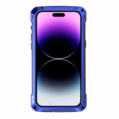 For iPhone 14 Pro RedPepper Silver Shield Series All-inclusive Lens Metal Phone Case(Blue) - iPhone 14 Pro Cases by RedPepper | Online Shopping UK | buy2fix