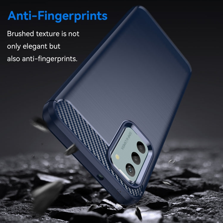 For Nokia G22 Brushed Texture Carbon Fiber TPU Phone Case(Blue) - Nokia Cases by buy2fix | Online Shopping UK | buy2fix