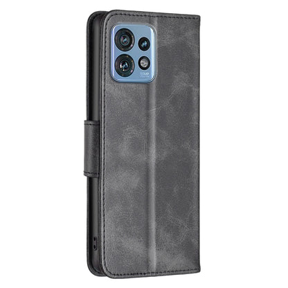 For Motorola Edge 40 Pro 5G / Moto X40 / X40 Pro Lambskin Texture Pure Color Flip Leather Phone Case(Black) - Motorola Cases by buy2fix | Online Shopping UK | buy2fix