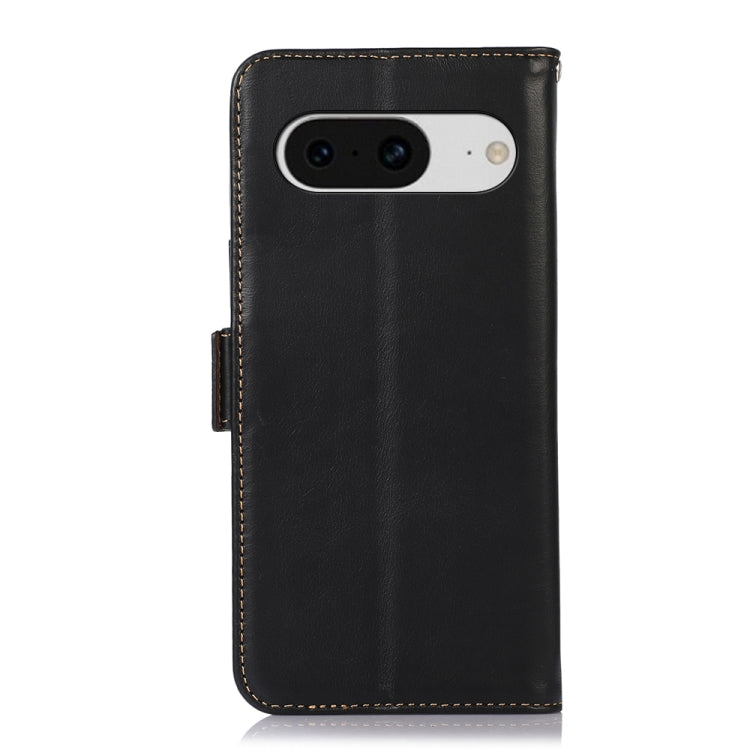 For Google Pixel 8 Crazy Horse Top Layer Cowhide Leather Phone Case(Black) - Google Cases by buy2fix | Online Shopping UK | buy2fix