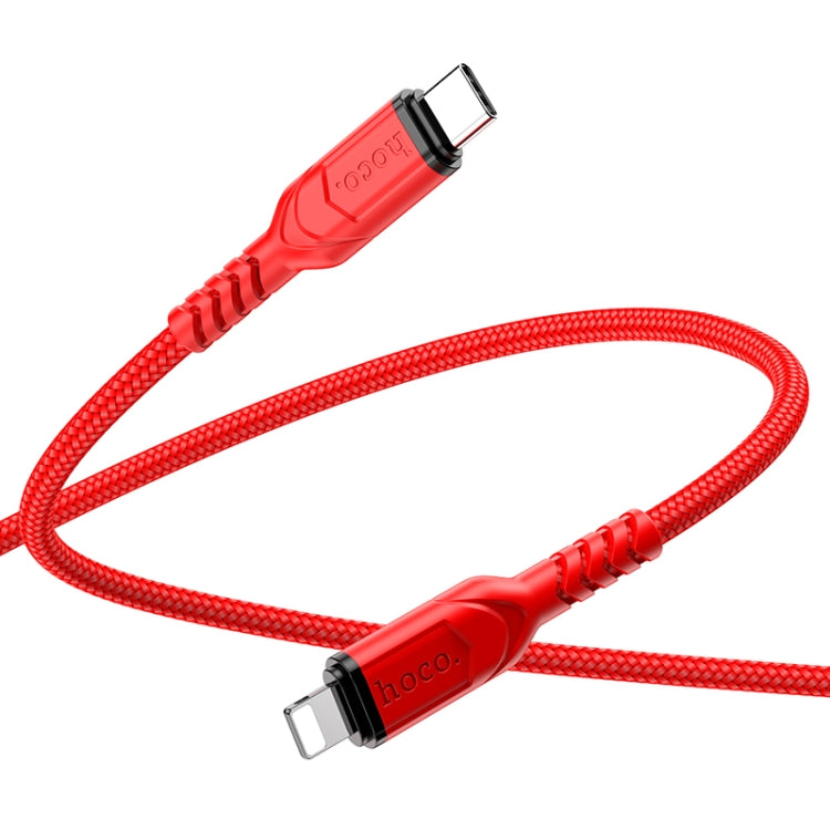 hoco X59 Victory PD 20W USB-C / Type-C to 8 Pin Charging Data Dable, Length:2m(Red) - 2 in 1 Cable by hoco | Online Shopping UK | buy2fix