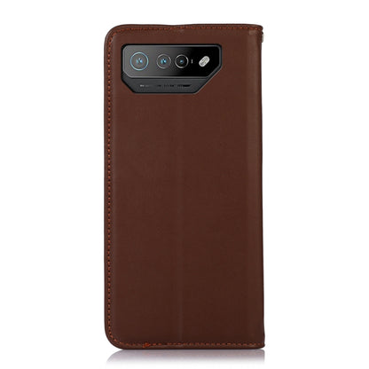 For Asus ROG Phone 7 KHAZNEH Nappa Top Layer Cowhide Leather Phone Case(Brown) - ASUS Cases by buy2fix | Online Shopping UK | buy2fix