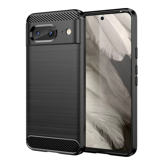 For Google Pixel 8 Carbon Fiber Brushed Texture TPU Case(Black) - Google Cases by buy2fix | Online Shopping UK | buy2fix