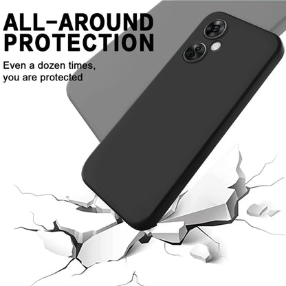 For OnePlus Nord CE 3 Lite Pure Color Liquid Silicone Shockproof Phone Case(Black) - OnePlus Cases by buy2fix | Online Shopping UK | buy2fix