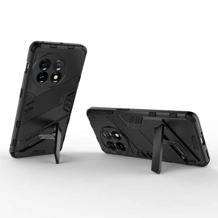 For OnePlus 11 5G Punk Armor 2 in 1 PC + TPU Shockproof Phone Case with Invisible Holder(Black) - OnePlus Cases by buy2fix | Online Shopping UK | buy2fix