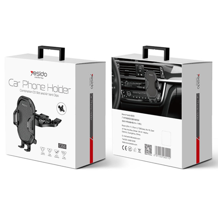 Yesido C84 360 Degree Rotating CD Port Car Phone Holder(Black) - Car Holders by Yesido | Online Shopping UK | buy2fix