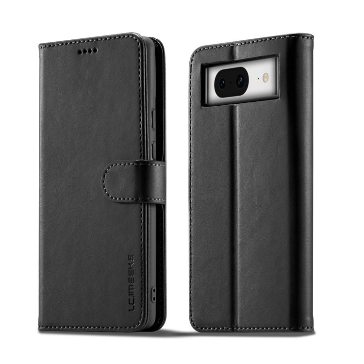 For Google Pixel 7a LC.IMEEKE Calf Texture Flip Leather Phone Case(Black) - Google Cases by LC.IMEEKE | Online Shopping UK | buy2fix