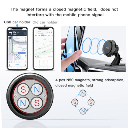 Yesido C60 Car 360 Degree Rotation Magnetic Phone Holder(Black) - Car Holders by Yesido | Online Shopping UK | buy2fix