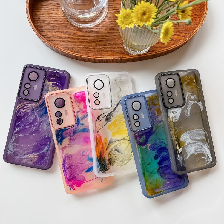 For Xiaomi Redmi K50 Ultra Oil Painting Electroplating TPU Phone Case(Purple) - Xiaomi Cases by buy2fix | Online Shopping UK | buy2fix