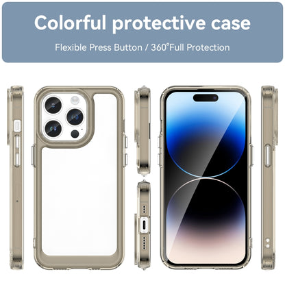 For iPhone 15 Pro Colorful Series Acrylic + TPU Phone Case(Transparent Grey) - iPhone 15 Pro Cases by buy2fix | Online Shopping UK | buy2fix