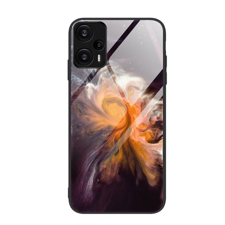 For Xiaomi Redmi Note 12 Turbo Marble Pattern Glass Protective Phone Case(Typhoon) - Xiaomi Cases by buy2fix | Online Shopping UK | buy2fix