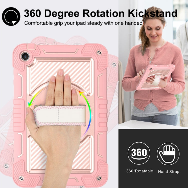 For Huawei MatePad SE 10.4 360 Degree Rotation PC Contrast Silicone Tablet Case(Rose Gold) - For Huawei by buy2fix | Online Shopping UK | buy2fix