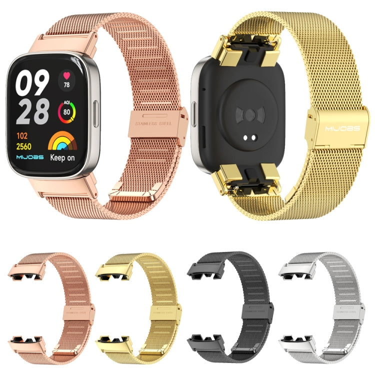 For Redmi Watch 3 Mijobs Milan Buckle Metal Watch Band(Rose Gold) - Watch Bands by MIJOBS | Online Shopping UK | buy2fix