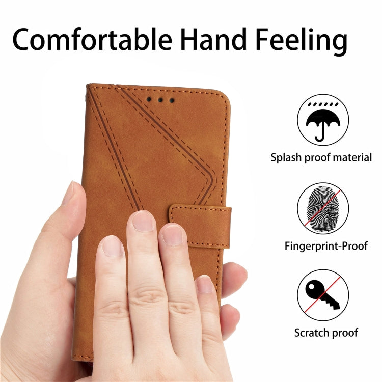 For Xiaomi Redmi Note 12 Pro+ Stitching Embossed Leather Phone Case(Brown) - Note 12 Pro+ Cases by buy2fix | Online Shopping UK | buy2fix