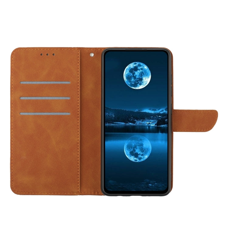 For Xiaomi Redmi A1+ / A2+ Stitching Embossed Leather Phone Case(Brown) - Xiaomi Cases by buy2fix | Online Shopping UK | buy2fix