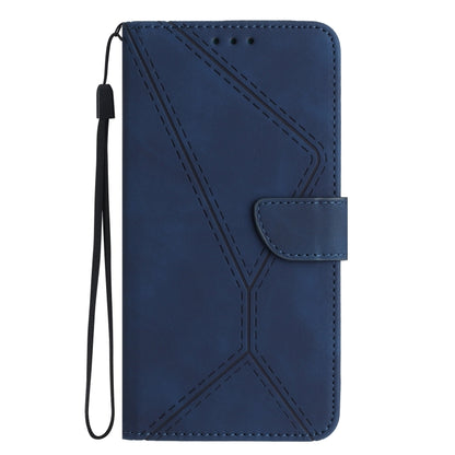 For Xiaomi Redmi 12 4G Global Stitching Embossed Leather Phone Case(Blue) - Xiaomi Cases by buy2fix | Online Shopping UK | buy2fix