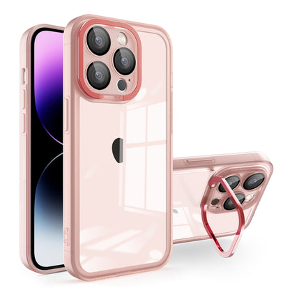 For iPhone 15 Plus Invisible Lens Bracket Matte Transparent MagSafe Phone Case(Pink) - iPhone 15 Plus Cases by buy2fix | Online Shopping UK | buy2fix