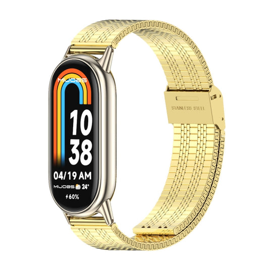 For Xiaomi Mi Band 8 / 9 / 9 NFC Mijobs Stainless Steel Metal Watch Band(Gold+Light Gold) - Watch Bands by MIJOBS | Online Shopping UK | buy2fix