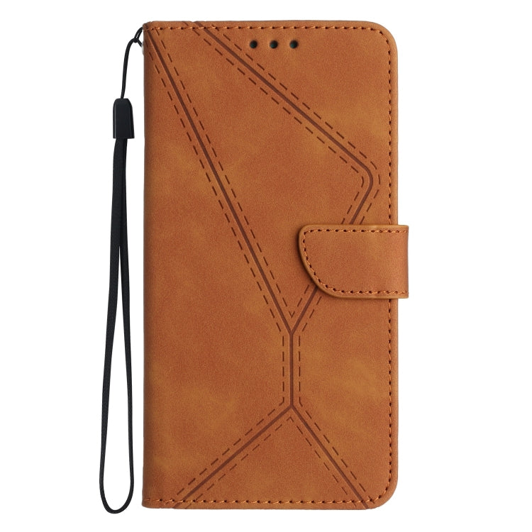For Samsung Galaxy A32 5G Stitching Embossed Leather Phone Case(Brown) - Galaxy A32 5G Cases by buy2fix | Online Shopping UK | buy2fix