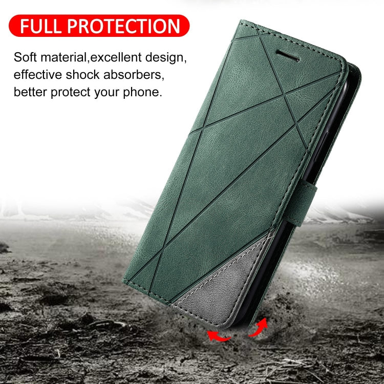 For Xiaomi 13 Pro Skin Feel Splicing Horizontal Flip Leather Phone Case(Green) - 13 Pro Cases by buy2fix | Online Shopping UK | buy2fix