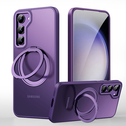 For Samsung Galaxy S23 5G 360 Rotating MagSafe Magnetic Skin Feel Phone Case(Purple) - Galaxy S23 5G Cases by buy2fix | Online Shopping UK | buy2fix